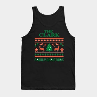 Family Christmas - Groovy Christmas CLARK family, Family Christmas T-shirt, Pjama Tank Top